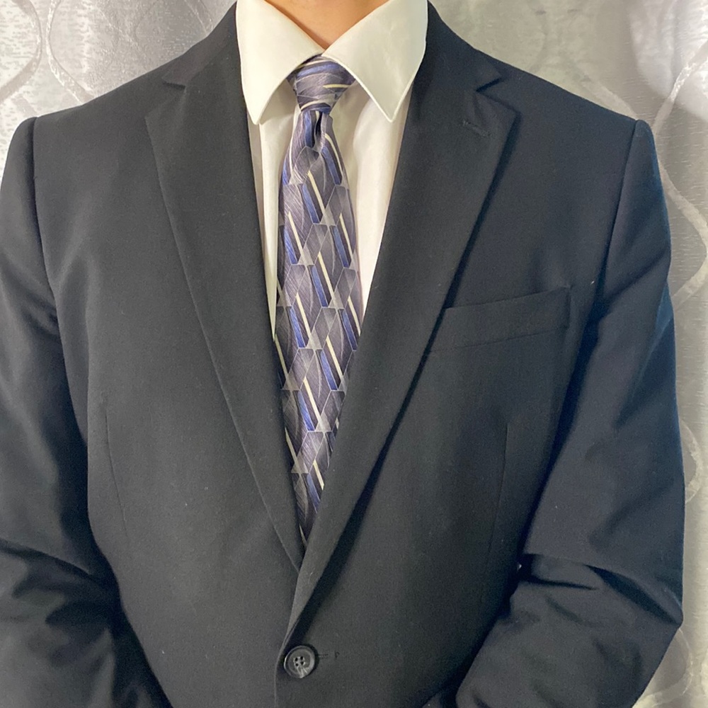 Men's Necktie. Blue & Gray. 60 inches